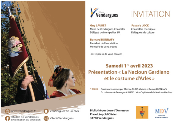 Samedi 1er avril 2023 - Conférence "La Nacioun Gardiano et le costume d'Arles" Samedi 1er avril 2023 - Conférence "La Nacioun Gardiano et le costume d'Arles"
