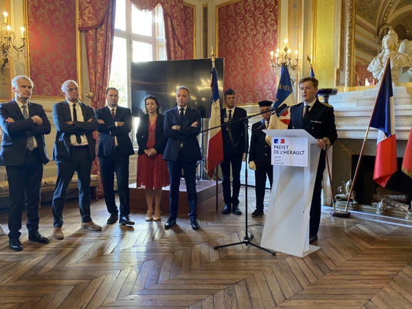 Lundi 9 octobre 2023 - Montpellier - Cérémonie de prise de fonctions de M. François-Xavier LAUCH, préfet de l'Hérault. Lundi 9 octobre 2023 - Montpellier - Cérémonie de prise de fonctions de M. François-Xavier LAUCH, préfet de l'Hérault.