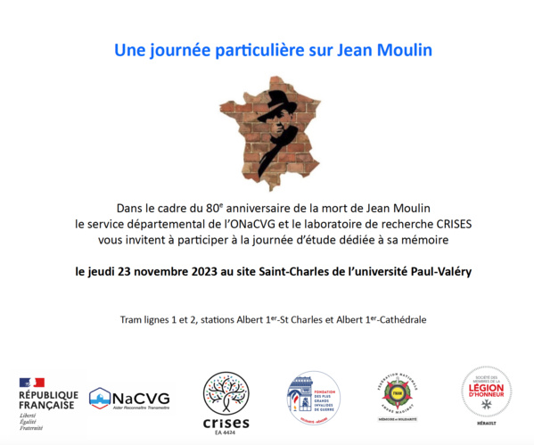 23 novembre 2023 - Journée d'études sur Jean Moulin 23 novembre 2023 - Journée d'études sur Jean Moulin