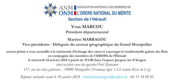 Echange des voeux du secteur Grand Montpellier le 24 janvier 2024 Echange des voeux du secteur Grand Montpellier le 24 janvier 2024