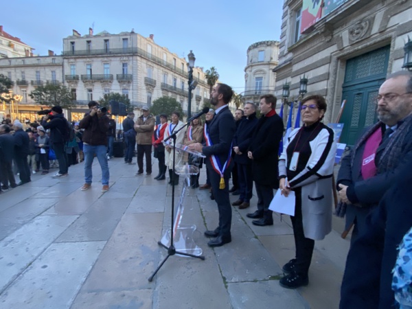 7 février 2024 - Montpellier - Hommage aux victimes françaises des terroristes du Hamas. 7 février 2024 - Montpellier - Hommage aux victimes françaises des terroristes du Hamas.