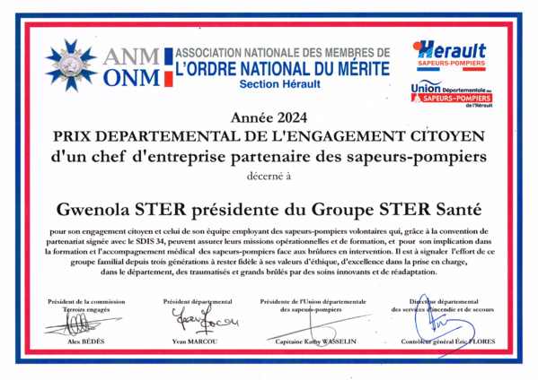 Prix de l'Engagement citoyen 2024 d'un chef d'entreprise partenaire des sapeurs-pompiers Prix de l'Engagement citoyen 2024 d'un chef d'entreprise partenaire des sapeurs-pompiers