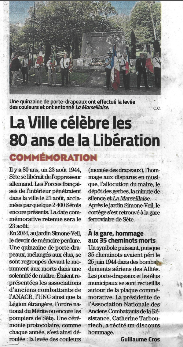 23 août 2024 - Sète - 80° anniversaire de la Libération de Sète 23 août 2024 - Sète - 80° anniversaire de la Libération de Sète