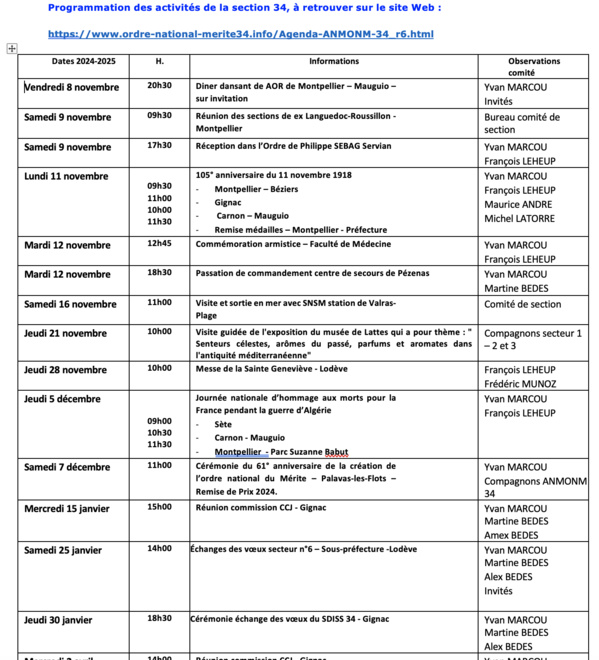 ANMONM 34 - Info semaine 45 - 2024 ANMONM 34 - Info semaine 45 - 2024