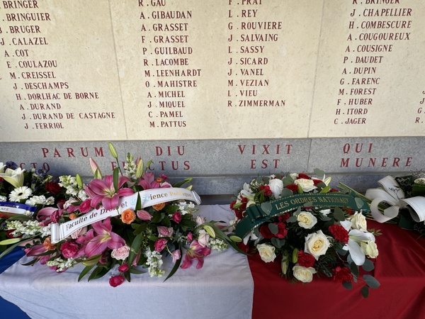 Mardi 12 novembre 2024 - Montpellier - Faculté de Droit - Commémoration de tous les morts pour la France Mardi 12 novembre 2024 - Montpellier - Faculté de Droit - Commémoration de tous les morts pour la France