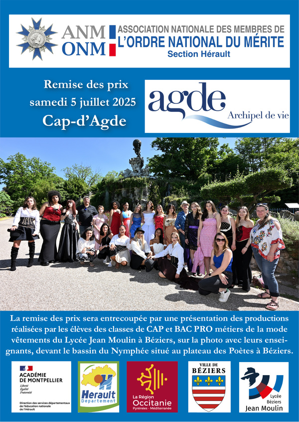 Samedi 5 juillet 2025 - Cap-d'Agde - Cérémonie de remise des prix de l'ordre national du Mérite Samedi 5 juillet 2025 - Cap-d'Agde - Cérémonie de remise des prix de l'ordre national du Mérite