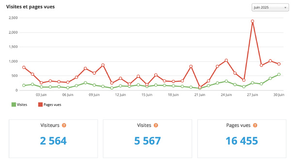 Statistiques visites juin 2025 Statistiques visites juin 2025