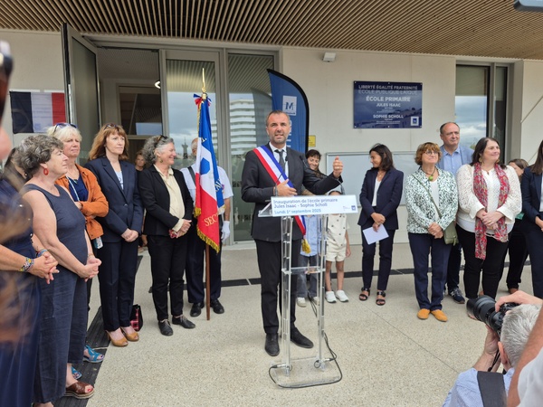 Lundi 1 septembre 2025 - Montpellier - Inauguration de l'école primaire Jules Isaac - Sophie Scholl Lundi 1 septembre 2025 - Montpellier - Inauguration de l'école primaire Jules Isaac - Sophie Scholl