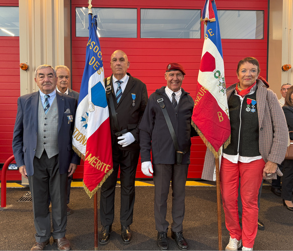 de G à D: Yvan MARCOU, Frédéric MUNOZ, Didier MAZEL, Marie-Hélène BODILIS