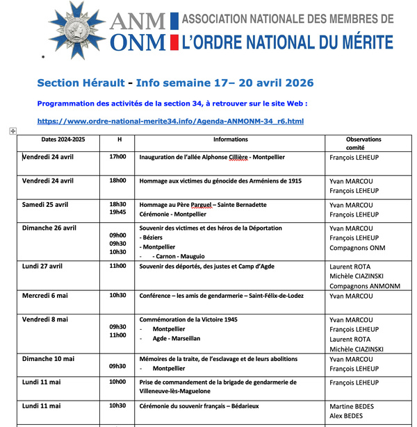 AnMONM 34 - Info semaine 17 - 2026