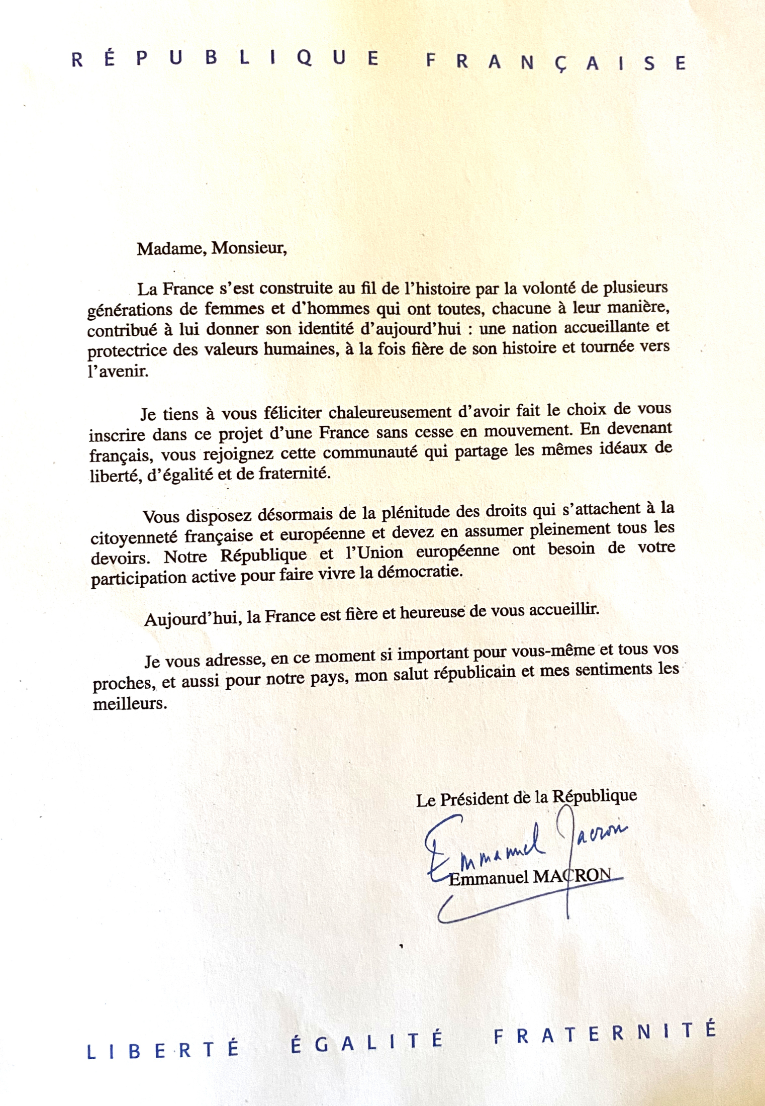 Vendredi 15 septembre 2023 - Montpellier - Cérémonie d'accueil dans la nationalité française