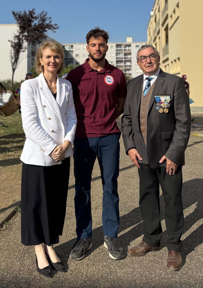 Véronique Gérones-Troadec, DDASEN, Mathis Cassan,SNU, Yvan MARCOU, président ANMONM 34