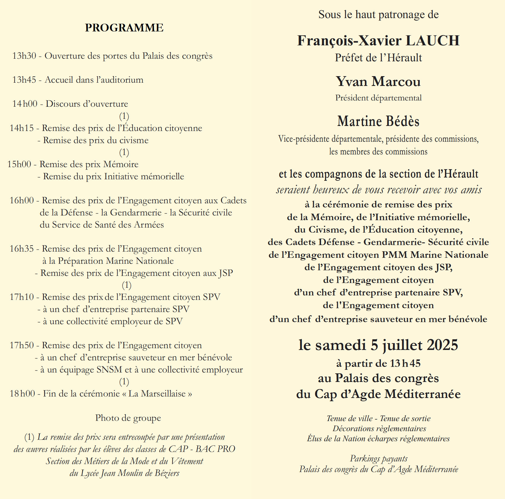 Assemblée générale du 5 juillet 2025 et remise des prix au Cap-d'Agde