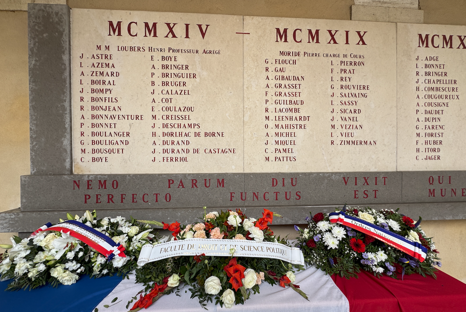 Mercredi 12 novembre 2025 - Montpellier cérémonies du souvenir Fac de Droit et Fac de Médecine