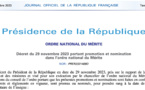 Décret du 29 novembre 2023 portant promotion et nomination dans l’ordre national du Mérite Décret du 29 novembre 2023 portant promotion et nomination dans l’ordre national du Mérite