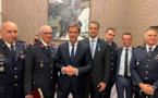 18 octobre 2021 - Paris - Réception dans l'ordre au grade de chevalier du médecin colonel Pierre TUR et du médecin commandant Bertrand ABBAL par M. Olivier VERAN, ministre des Solidarités et de la Santé. 18 octobre 2021 - Paris - Réception dans l'ordre au grade de chevalier du médecin colonel Pierre TUR et du médecin commandant Bertrand ABBAL par M. Olivier VERAN, ministre des Solidarités et de la Santé.