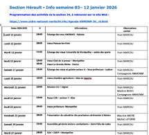ANMONM 34 - Info semaine 03 - 2026
